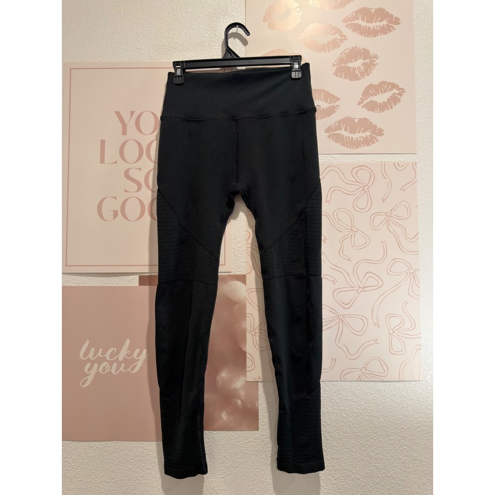 Nike Dri-FIT Black Moto Ribbed Mesh Running Leggings Large